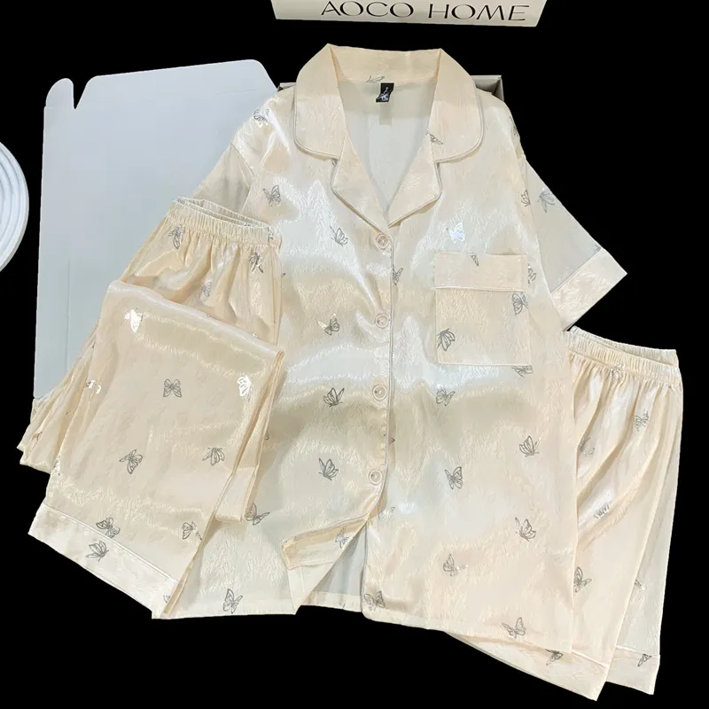XIAFENYAN Pajama Set Women's Apricot-2