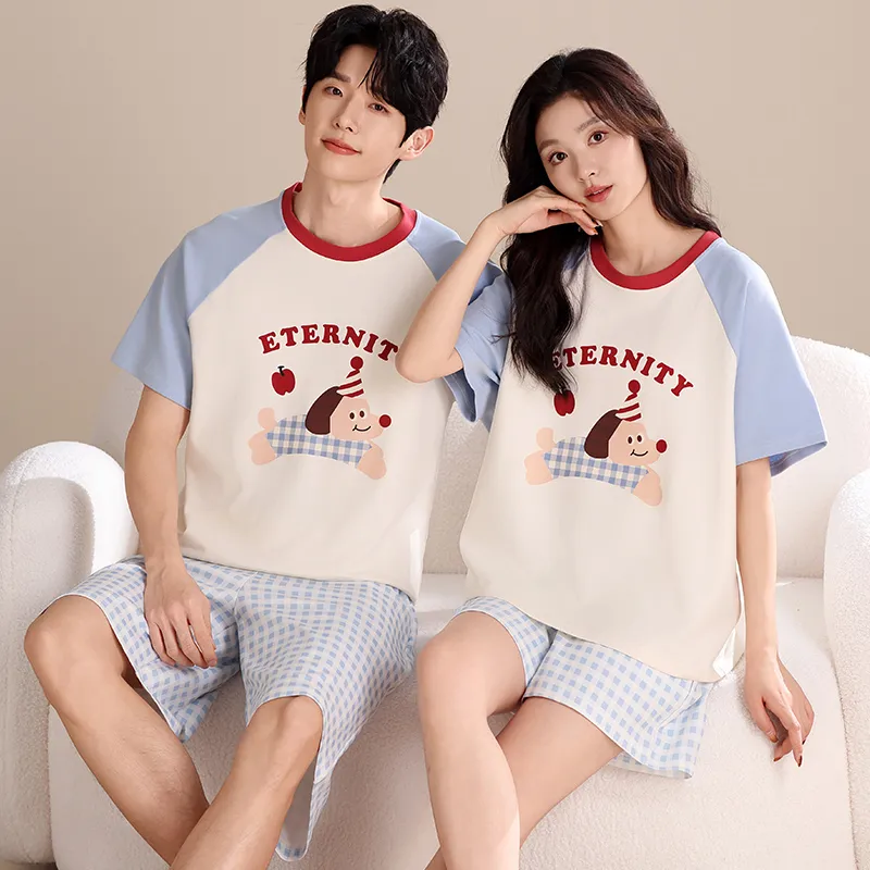 XIAFENYAN Pajama Set Unisex Blue-1