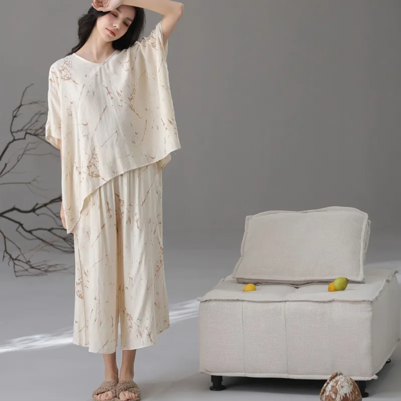 XIAFENYAN Pajama Set Women's Apricot-3