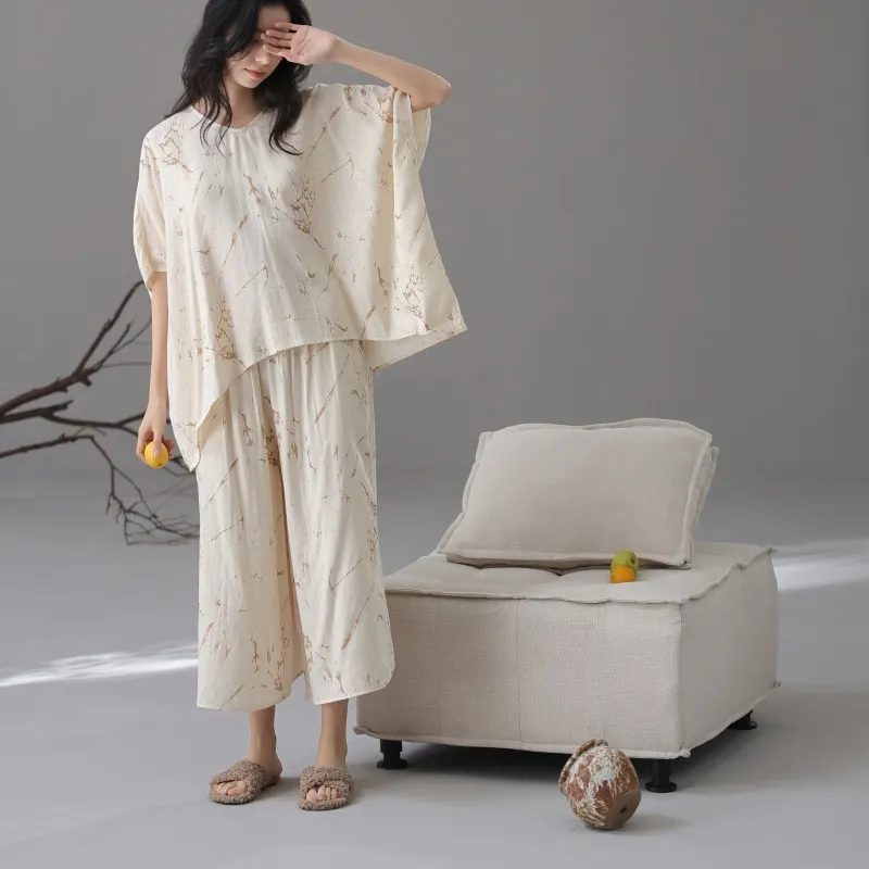 XIAFENYAN Pajama Set Women's Apricot-4