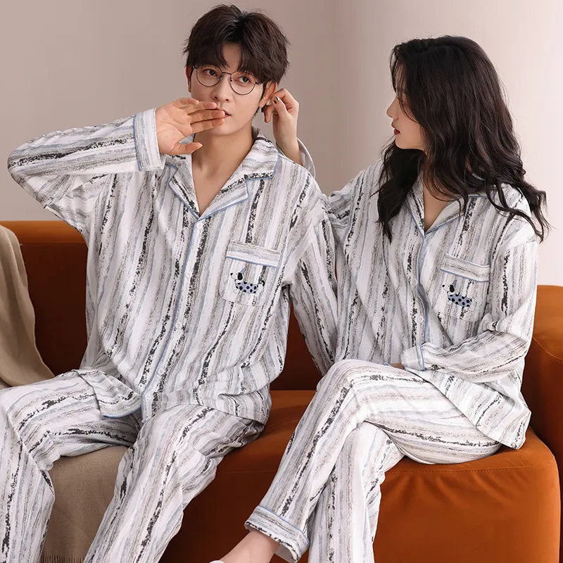 XIAFENYAN Pajama Set Men's Gray Apricot-3