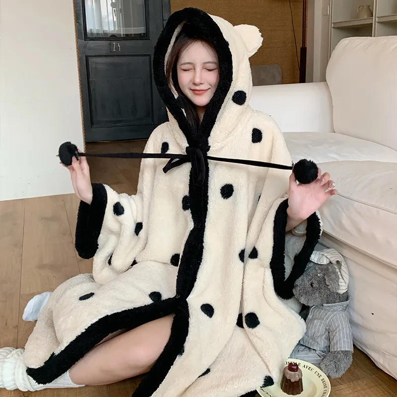 XIAFENYAN Pajama Robe Women's Ecru-3