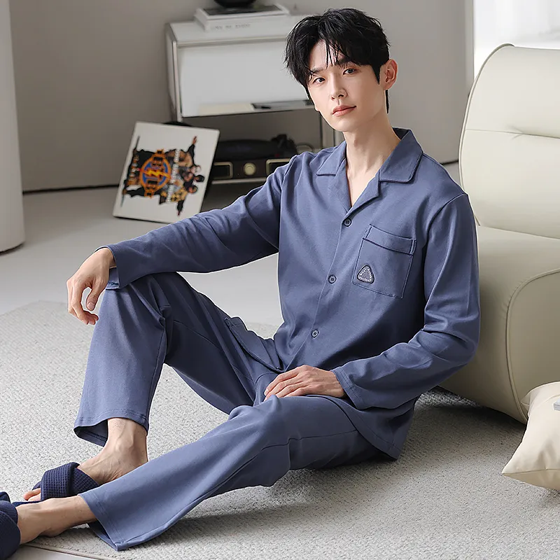 XIAFENYAN Pajama Set Men's Blue-2