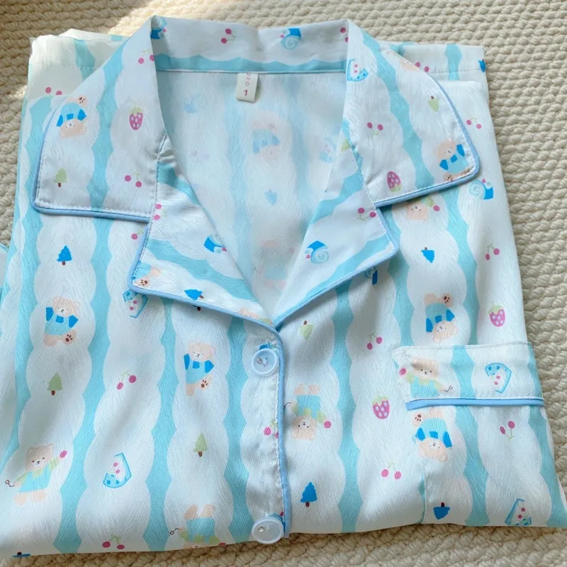 XIAFENYAN Pajama Set Women's Blue-7