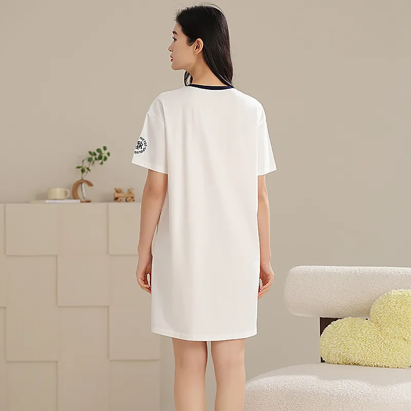 XIAFENYAN Nightgown Women's White-6