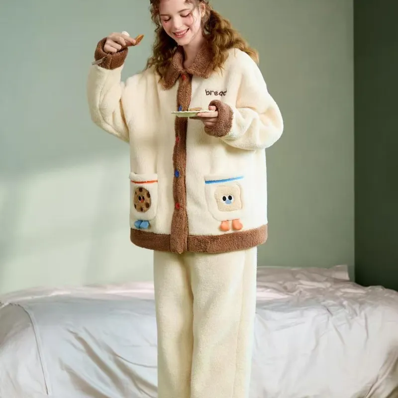 XIAFENYAN Pajama Set Women's Shopping Bag Brown Apricot Color-4