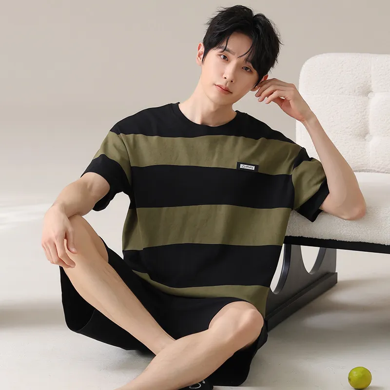 XIAFENYAN Pajama Set Men's Black-6