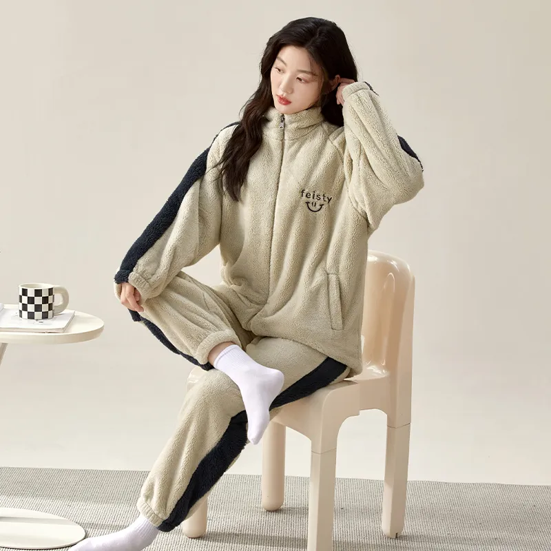XIAFENYAN Pajama Set Women's Light Khaki-3