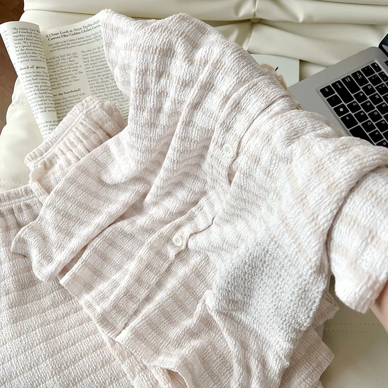 XIAFENYAN Pajama Set Women's Apricot-4