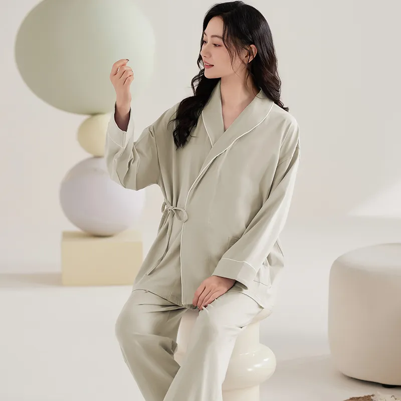 XIAFENYAN Pajama Set Women's Green-2