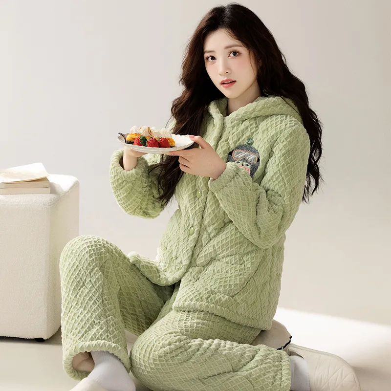 XIAFENYAN Pajama Set Women's Appa Green-5
