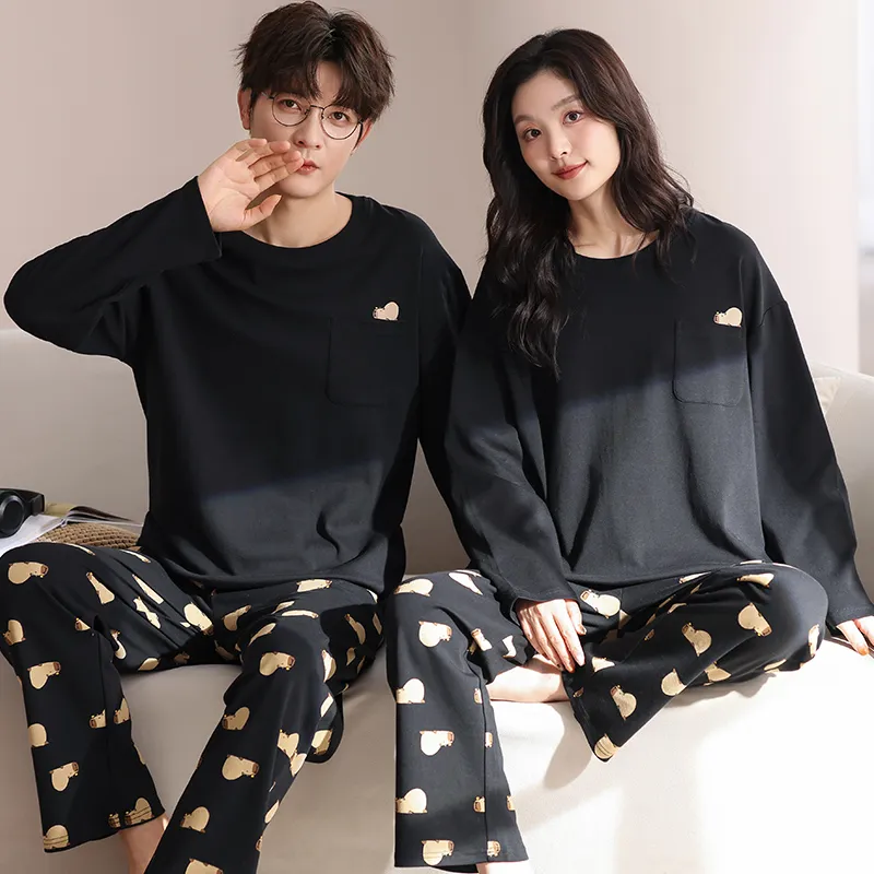 XIAFENYAN Pajama Set Unisex Black-5