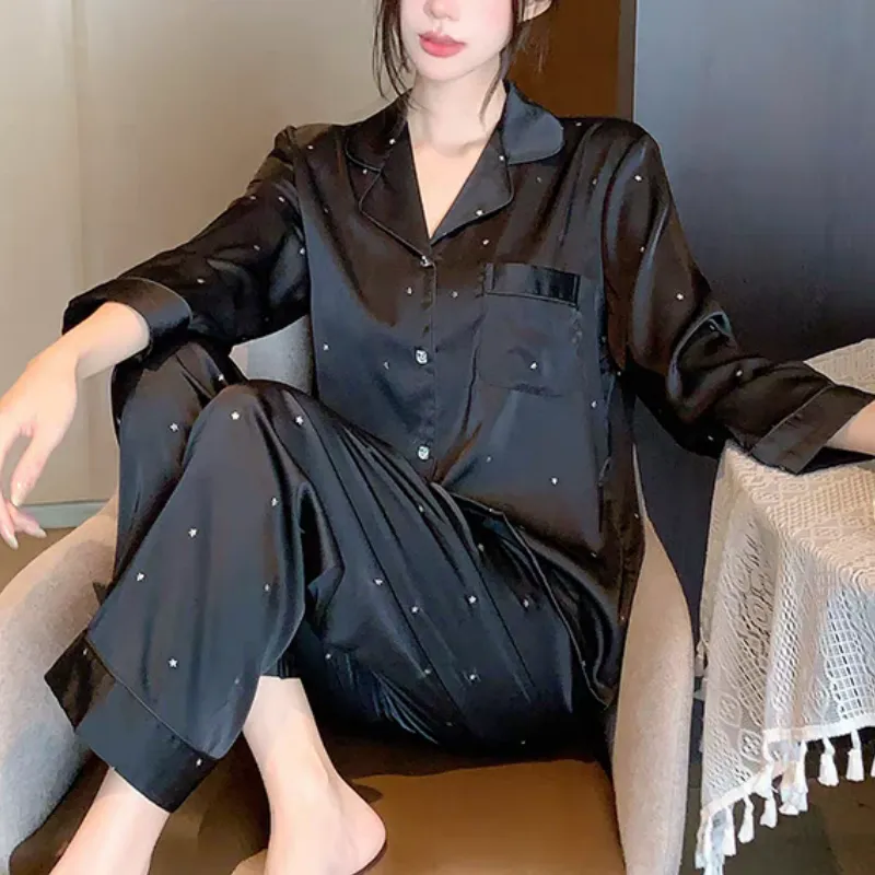 XIAFENYAN Pajama Set Women's Black-5