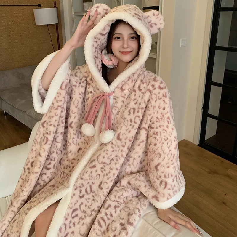 XIAFENYAN Bath Robes Women's Pink-2