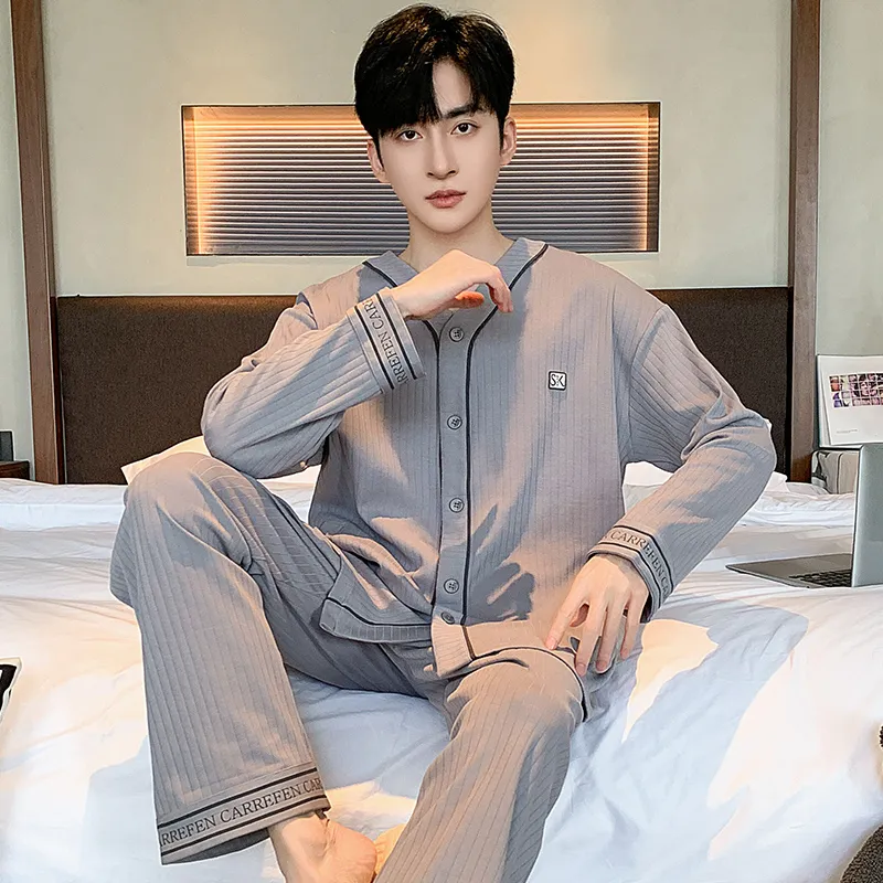 XIAFENYAN Pajama Set Men's Gray-6