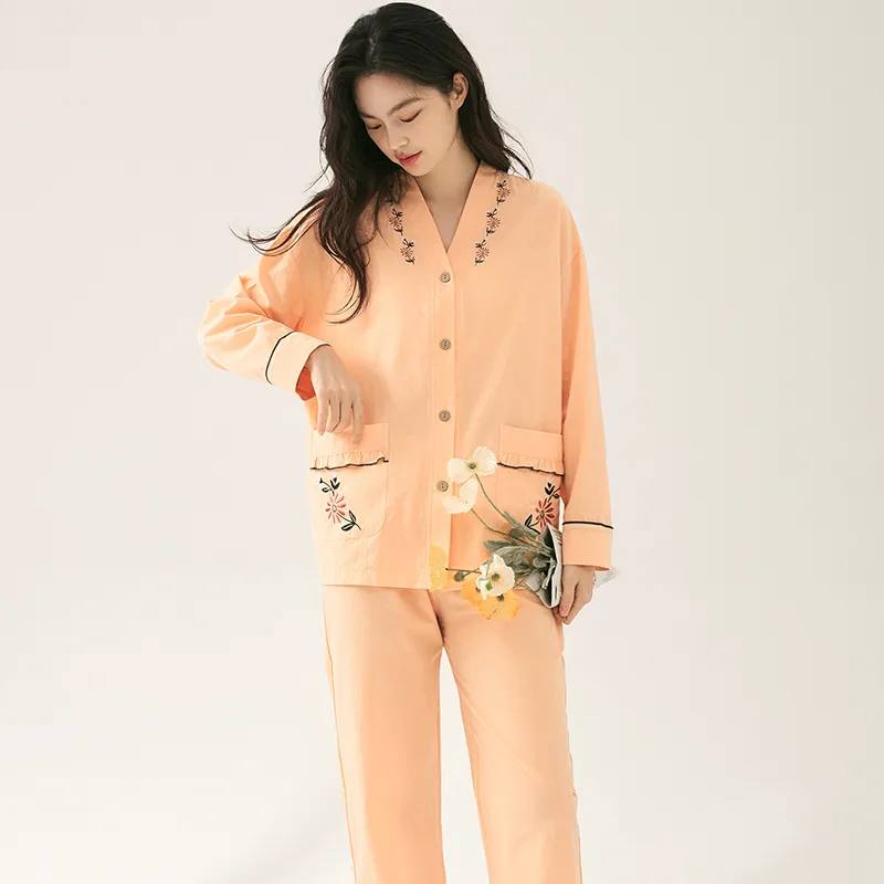 XIAFENYAN Pajama Set Women's Orange-6