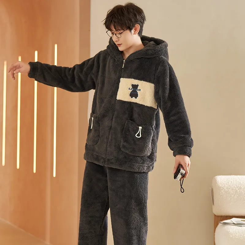 XIAFENYAN Pajama Set Men's Black-1