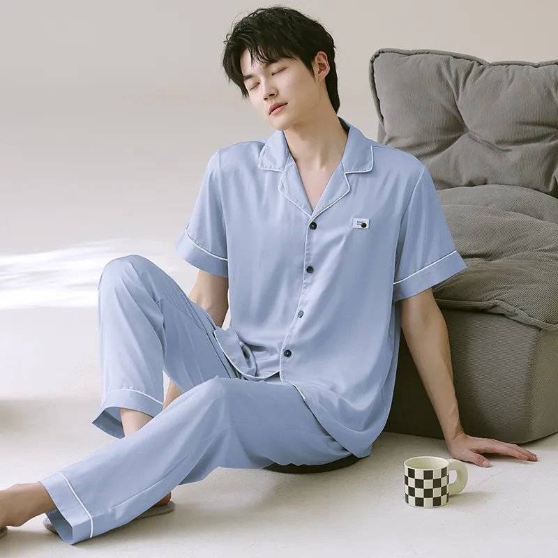 XIAFENYAN Pajama Set Men's Sky Blue-5