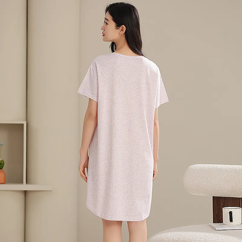 XIAFENYAN Nightgown Women's Light Pink-6