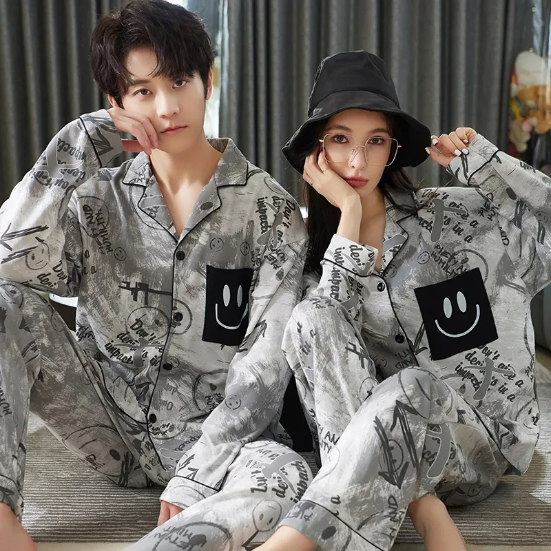 XIAFENYAN Pajama Set Unisex Gray-4