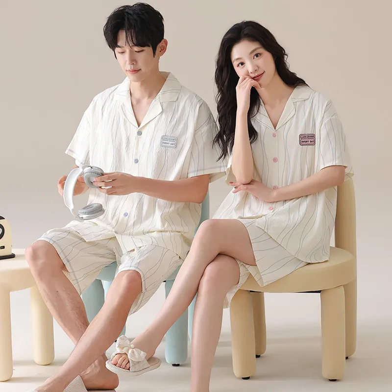 XIAFENYAN Pajama Set Unisex Apricot-3