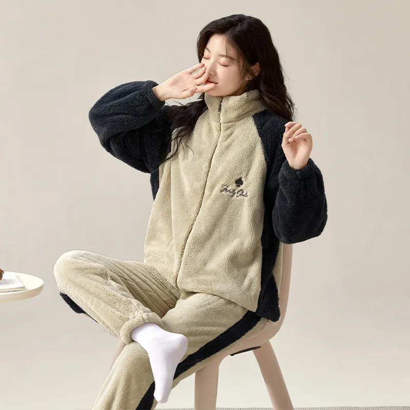 XIAFENYAN Pajama Set Women's Light Khaki-5