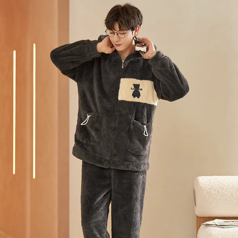 XIAFENYAN Pajama Set Men's Black-2