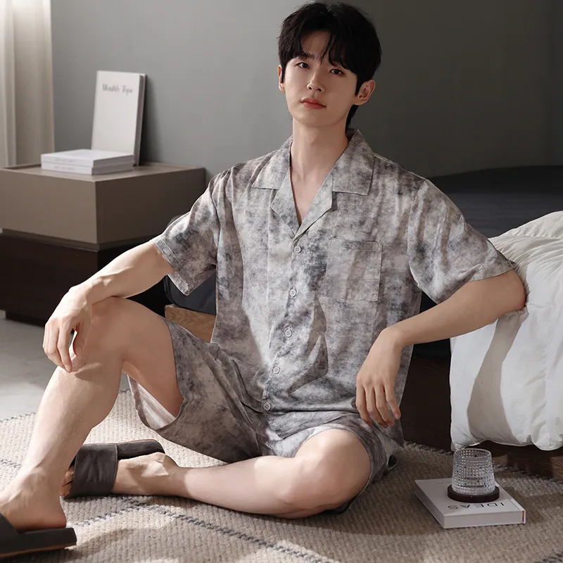 XIAFENYAN Pajama Set Unisex Brown Gray-7