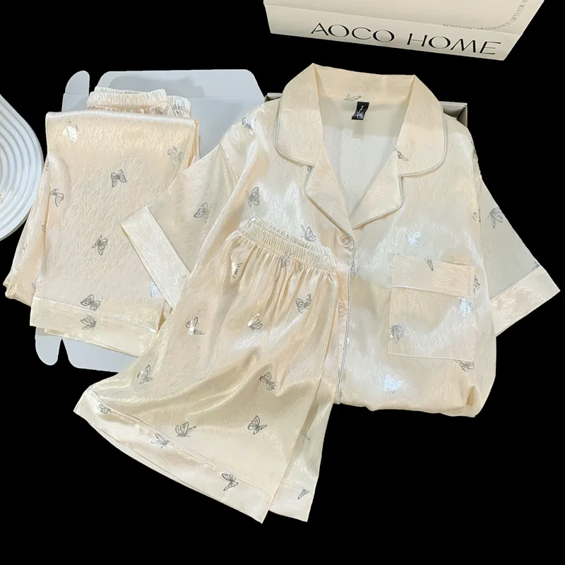 XIAFENYAN Pajama Set Women's Apricot-3