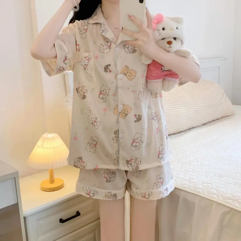 XIAFENYAN Pajama Set Women's Apricot-1