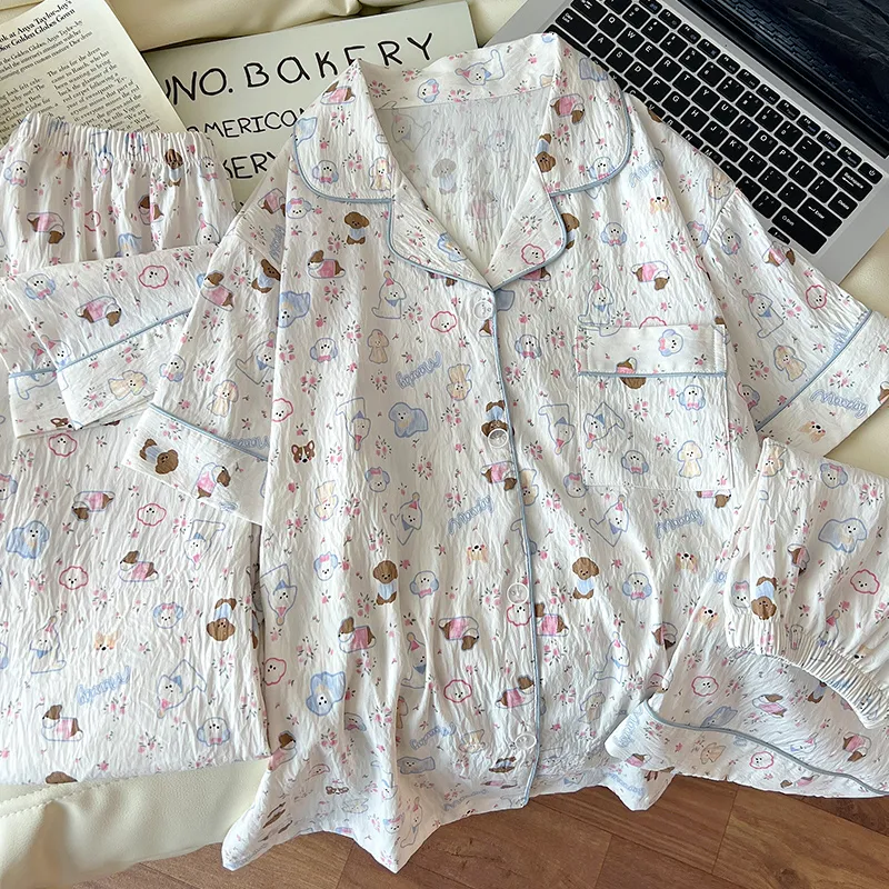 XIAFENYAN Pajama Set Women's Apricot-5