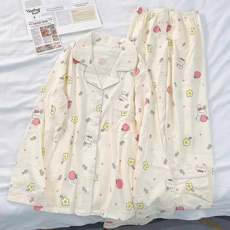 XIAFENYAN Pajama Set Women's Beige Yellow-1