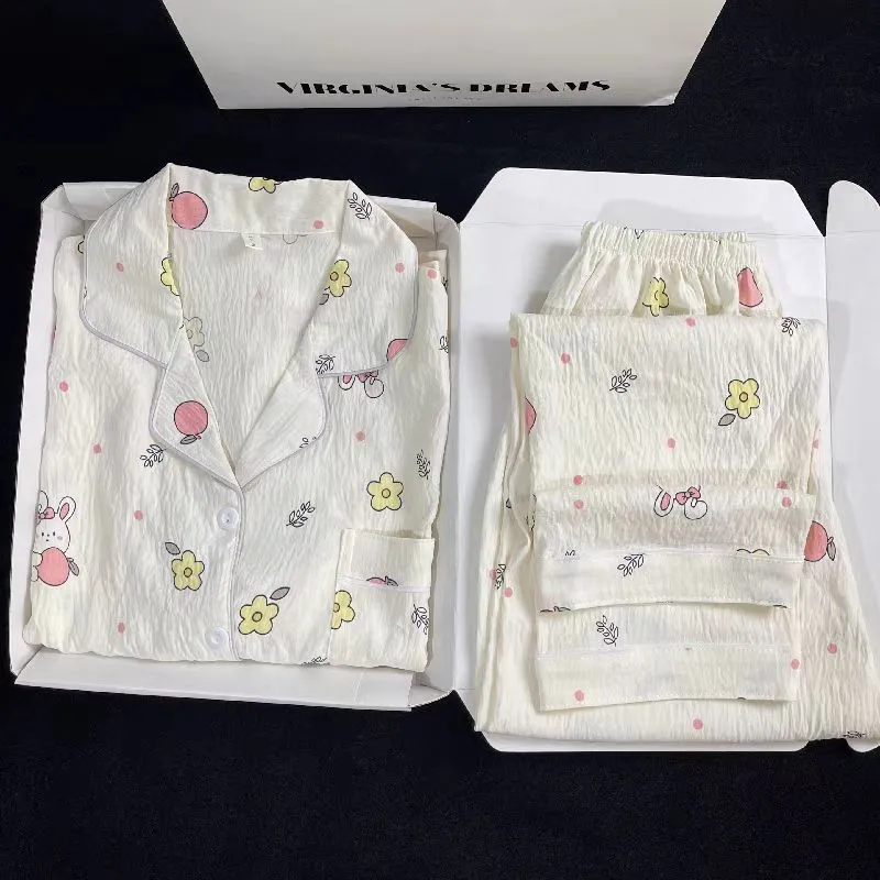 XIAFENYAN Pajama Set Women's Beige Yellow-4