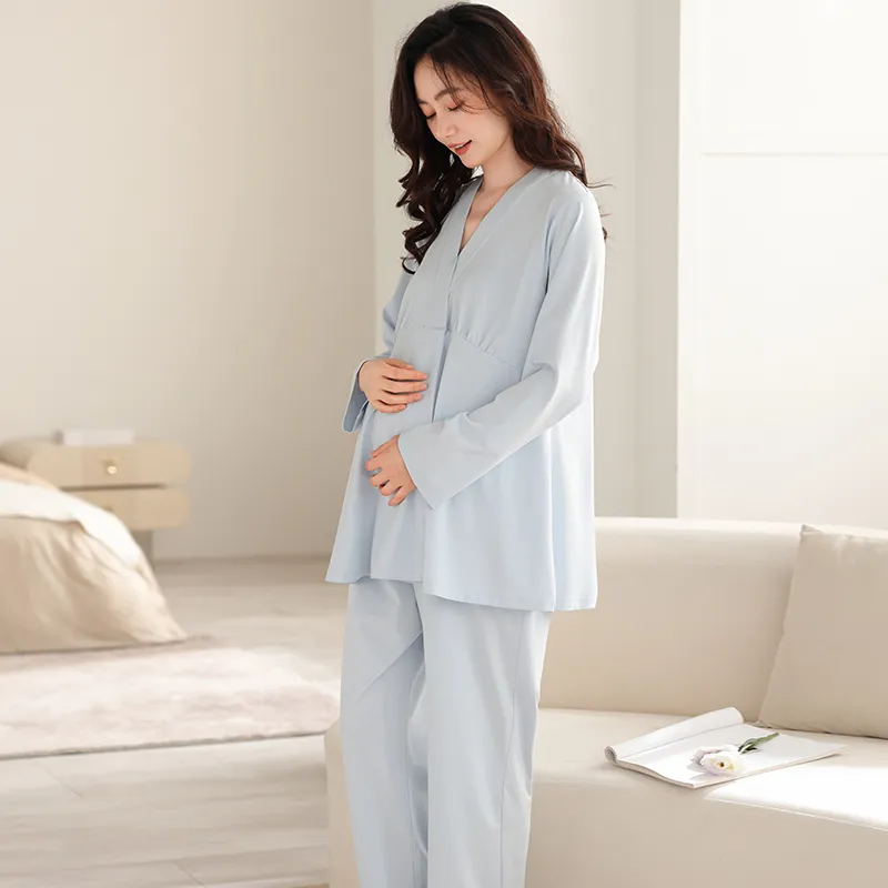XIAFENYAN Pajama Set Women's Light Blue-5