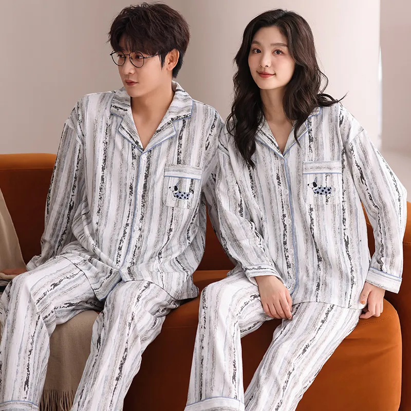 XIAFENYAN Pajama Set Men's Gray Apricot-1