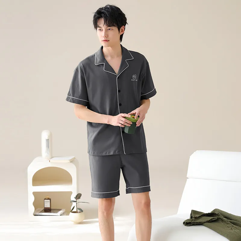 XIAFENYAN Pajama Set Men's Dark Gray-7