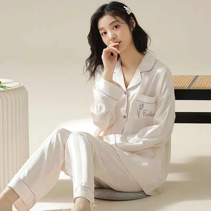 XIAFENYAN Pajama Set Women's Beige-4