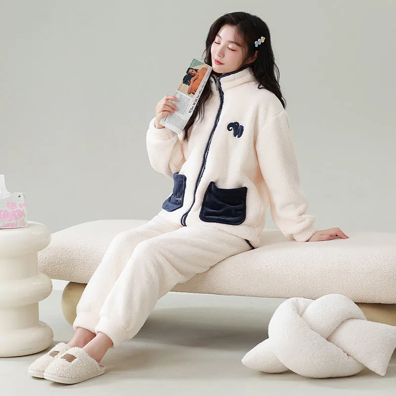 XIAFENYAN Pajama Set Women's Apricot-2