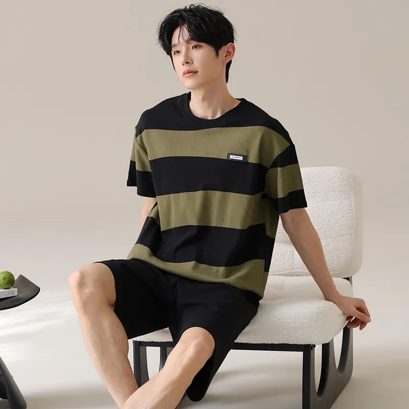 XIAFENYAN Pajama Set Men's Black-5