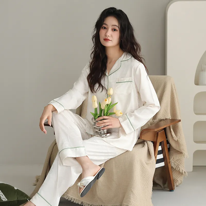 XIAFENYAN Pajama Set Women's Beige-1