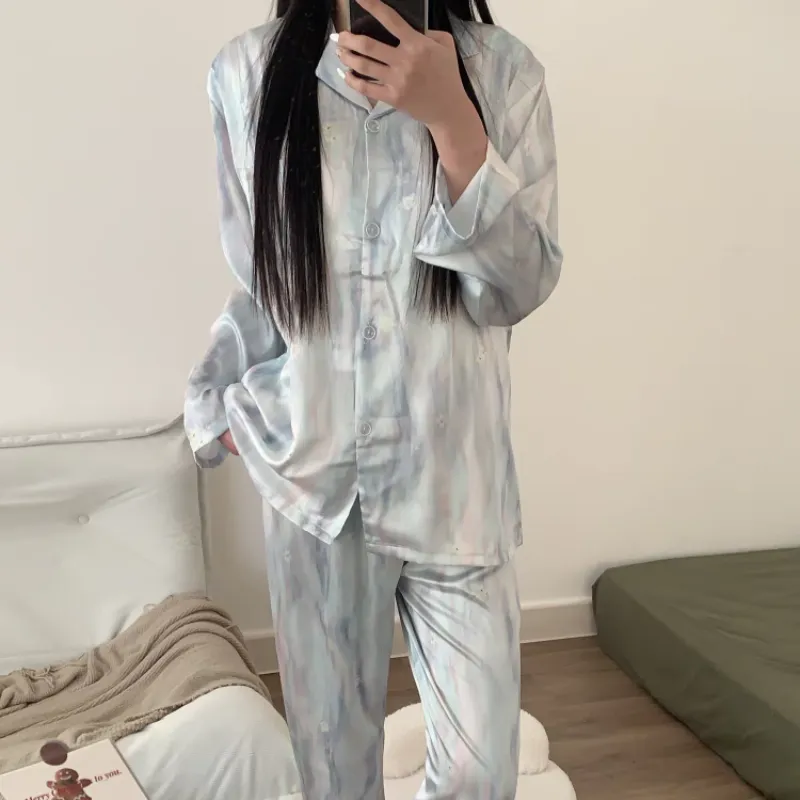 XIAFENYAN Pajama Set Women's Blue-3