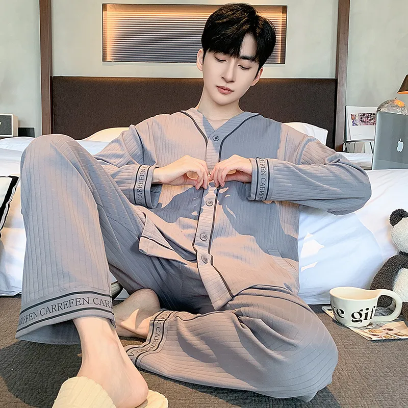XIAFENYAN Pajama Set Men's Gray-2