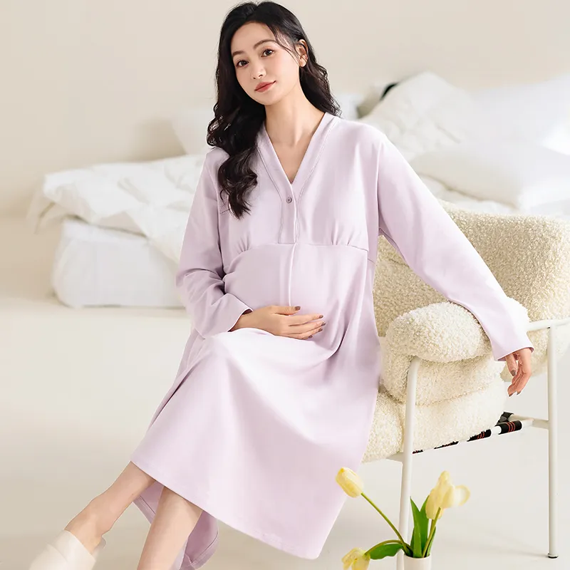 XIAFENYAN Nightgown Women's Purple-2