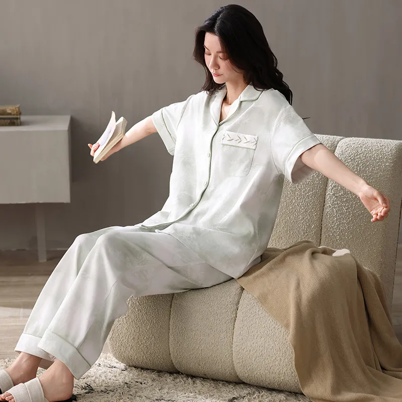 XIAFENYAN Pajama Set Women's Light Green-3