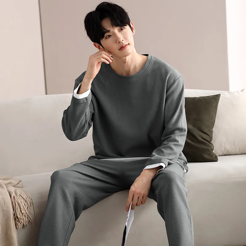 XIAFENYAN Pajama Set Men's Dark Gray-3