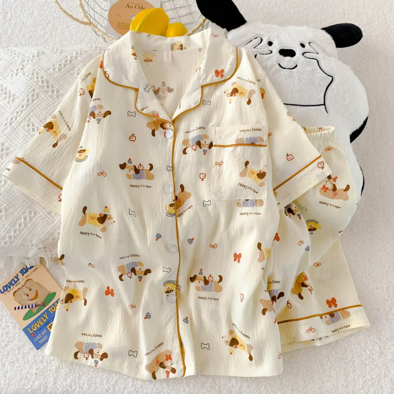 XIAFENYAN Pajama Set Women's Apricot-2