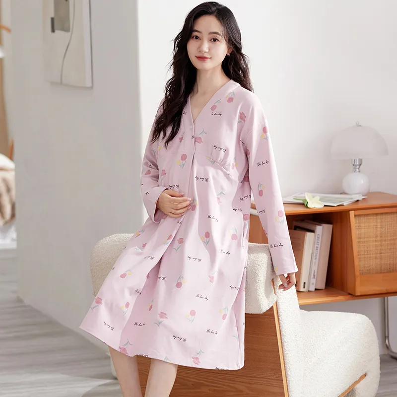 XIAFENYAN Nightgown Women's Purple-3