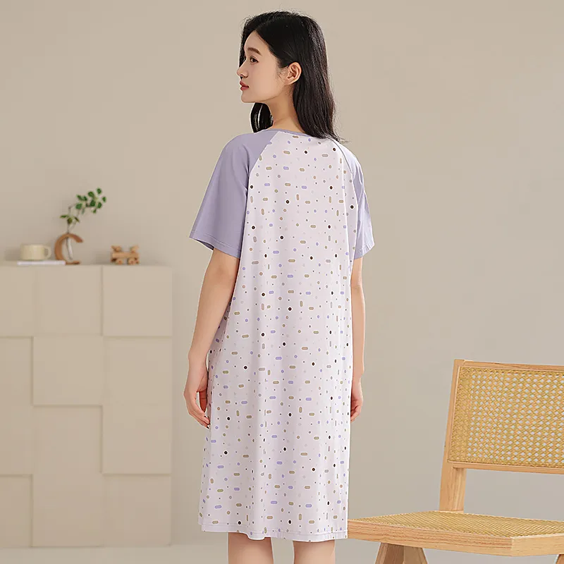 XIAFENYAN Nightgown Women's Purple-6