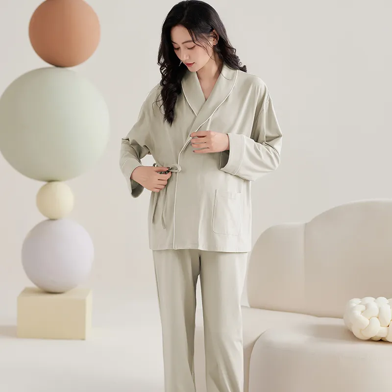 XIAFENYAN Pajama Set Women's Green-6