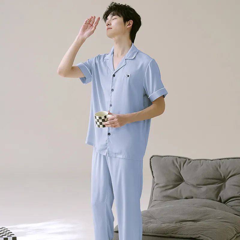 XIAFENYAN Pajama Set Men's Sky Blue-6